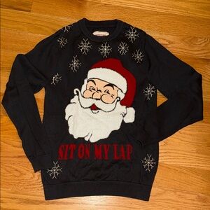 Mossimo Supply Co. Grey Santa Crewneck ugly Sweater Sz S men’s Christmas
